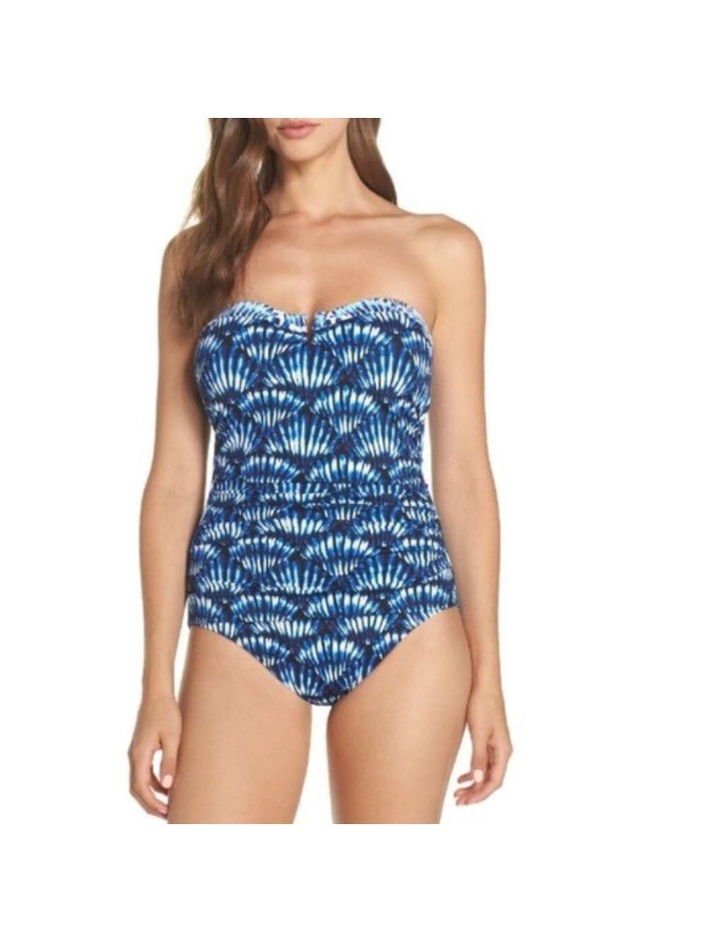 NWOT Tommy Bahama Tide Dye Seashells Bandeau One-Piece